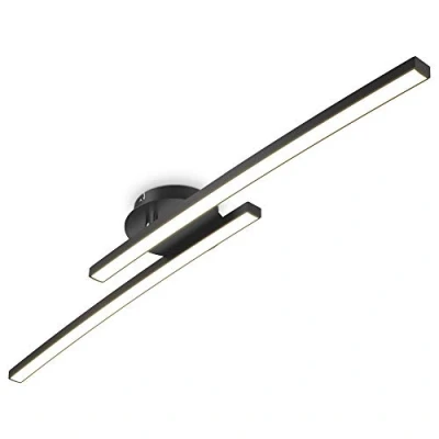 Imagen de B.K.Licht I Lámpara de techo 2 llamas 12W orientable 3000K blanco cálido negro 1300 lúmenes plafón