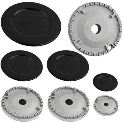 Imagen de Natuce 4pcs Kit de Quemadores y Cubrequemador, Corona Quemador Gas Tapa Llama, Cocina Gas, para Placas Cocción Aariston Indesit Samet Nardi