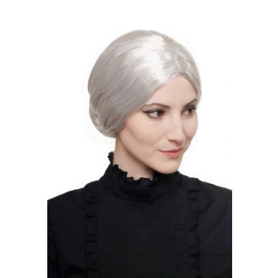 Imagen de WIG ME UP 3542 P68A Peluca Mujer Halloween Carnaval moño Gris Abuela institutriz