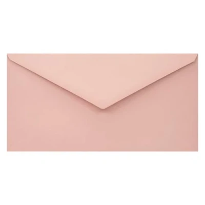 Imagen de Netuno 100x sobres largos reciclados color rosa pálido DIN DL 114x162mm 110g Woodstock Cipria solapa puntiaguda sin ventana coloridos ecológicos americanos retro para invitaciones tarjetas
