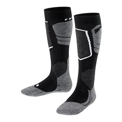 Imagen de FALKE SK4 Advanced K KH lana hilo funcional calida fino 1 par, Calcetines de esquí Unisex niños, Negro (Black Mix 3010), 31 34