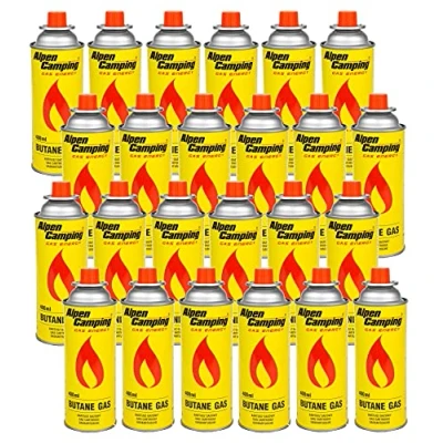 Imagen de Alpen Camping Cartucho de Gas Isobutano Botella para Estufa 400ml EN417 (24)