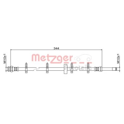 Imagen de METZGER 4111499 Latiguillos de Freno 344 M10x1 IVECO: DAILY 4 Kasten/Kombi, V Furgón / Familiar,