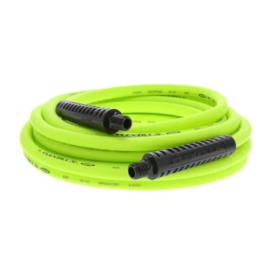 Imagen de Flexzilla Manguera de aire, 1/4 pulgadas. x 25 pies, Accesorios MNPT, resistentes, ligeros, híbridos, ZillaGreen HFZ1425YW2