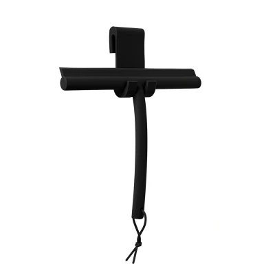 Imagen de blomus Escobilla de Ducha VIPO con Soporte 24 cm Ancho Silicona para Ducha, baño Ventana Negro