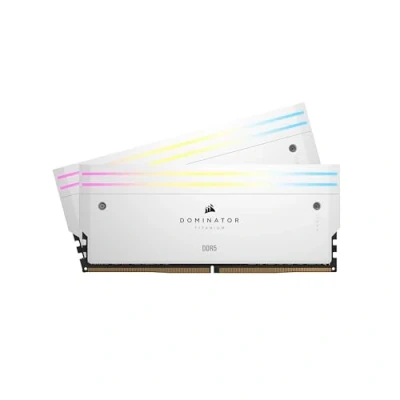 Imagen de CORSAIR Dominator Titanium RGB DDR5 RAM 64GB (2x32GB) 6000MHz CL30 Intel XMP Memoria de Ordenador Compatible con iCUE Blanco (CMP64GX5M2B6000C30W)