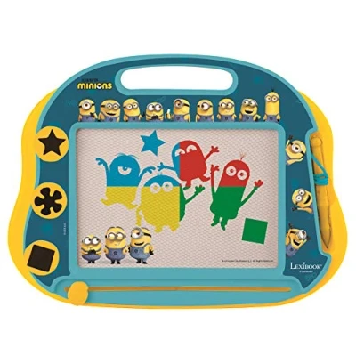 Imagen de Lexibook Despicable Tablero de Dibujo magnético mágico Multicolor Minions, Juguete Creativo artístico Muchachos, Pluma la Aguja y Sellos, Amarillo/Azul, Color, M (=)
