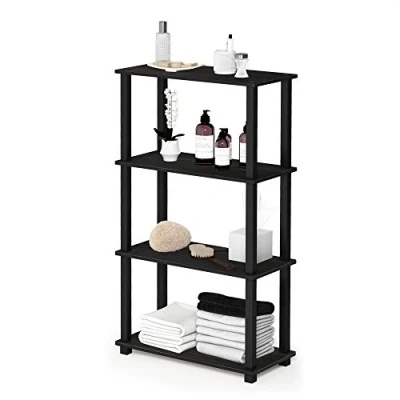 Imagen de Furinno Estantes sin herramientas Espresso/Negro Tubería rectangular