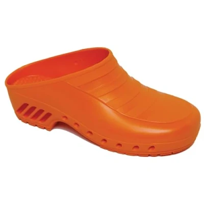 Imagen de Gima Zuecos Profesionales, Anatómicos, Unisex, Antideslizantes, Antiestáticos, Parte Superior No Perforada, Suela Color Naranja, Talla EU 34, 1 Par