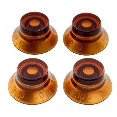 Imagen de Musiclily Pro Imperial Pulgadas Tamaño Botones de Potenciómetros Forma Sombrero Perillas para USA Guitarra Eléctrica Les Paul Style, Ámbar (Juego 4)