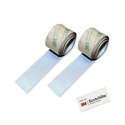 Imagen de Salzmann 3M Cinta Reflectante Adhesiva para Mochilas, Bicicletas, Cascos, cochecitos de Bebe Equipada con Material