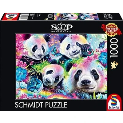 Imagen de Schmidt Spiele Sheena Pike 58516 Puzle de 1000 Piezas Pandas Flores neón (58516)