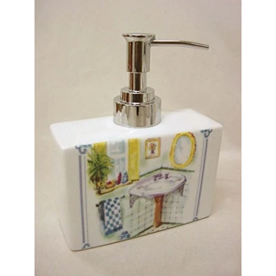 Imagen de DOSIFICADOR DISPENSADOR JABON BAÑO Rectangular 300ML Porcelana LAVABOS