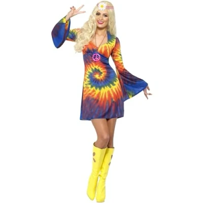 Imagen de Smiffys Disfraz Tie Dye de los 60, con vestido