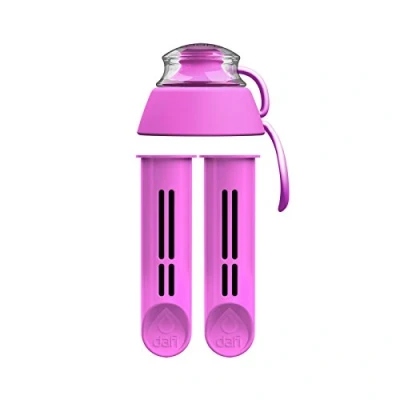 Imagen de DAFI 2 Filtros de Recambio + Tapón para Botella SOFT Deporte con Filtro Recambios Purificador, Filtrador Agua Grifo Cartuchos Sin BPA carbón Morado