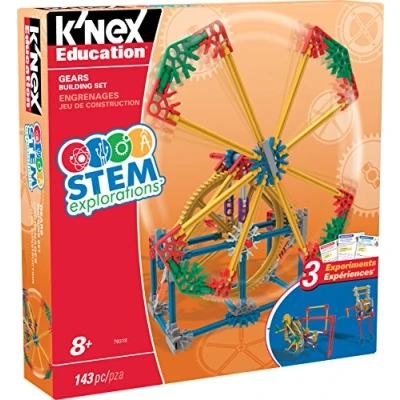 Imagen de Basic Fun K’NEX Education Stem Explorations Gears Building Set for Ages 8 and Up Engineering Educational Toy, 143 Parts, Multicolor, 9 x Inches (K&#039;NEX 79318)