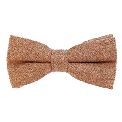 Imagen de DonDon Pajarita de algodón para hombre 12 x 6 cm ajustable y lista usar marrón claro