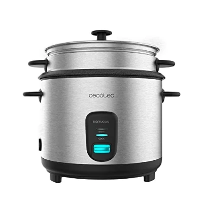 Imagen de Cecotec Arrocera RiceFusion 7000 Inox. 700 W, Capacidad 1,8 Litros, 10 Raciones, Acero Inox y Tapa de Cristal