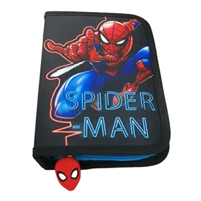 Imagen de Theonoi Estuche para lápices con diseño de caballo, 2 compartimentos, estudiantes dos pisos, relleno, regalo niñas, Spiderman.,