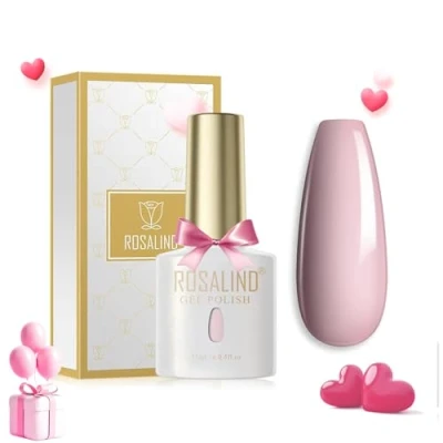 Imagen de ROSALIND Esmaltes Semipermanentes Desnuda Rosa Pintauñas Semipermanente Kit de Uñas Gel UV LED Color Pastel 15Ml en