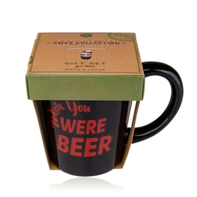 Imagen de Accentra Set de regalo para hombre Collection Xmas en caja regalo, incluye gel baño y ducha 100 ml, taza cerámica (aprox. 250 ml), fragancia: abedul cedro marrón/verde oscuro