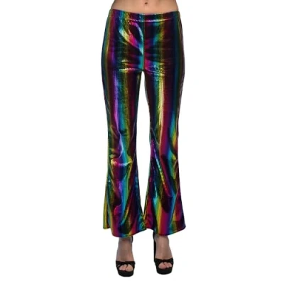 Imagen de Boland Pantalones acampanados para hombre o mujer, ideales carnaval, festival fiesta temática, hippies de pernera ancha