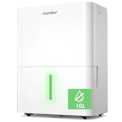 Imagen de COMFEE’ Deshumidificador 10L para humedad interior hasta 20 m2 / 50 m3 Deshumificador Silencioso compacto y de bajo consumo Deshumificadores con depósito extraible reinicio automático