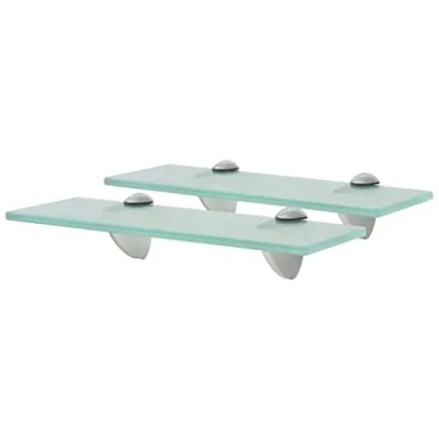 Imagen de vidaXL 2X Estantes Flotantes Balda Colgantes Expositora Estantería Montado para Libros y Objetos Decoración Parillo Almacenamiento Vidrio 30x20cm