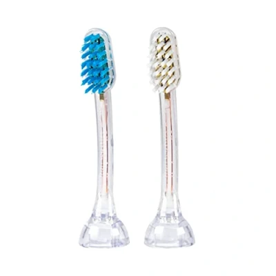 Imagen de emmi dent 2x Cabezales Cepillo Dental E2 (1x azul+1x blanco) I Cepillos de Recambio Estándar (Dureza Equilibrada, Cerdas Rectas) para Metallic &amp; Professional Ultrasónicos