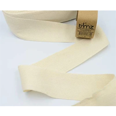 Imagen de Trimz Cinta de espiga 100% algodón, natural, 40 mm x 10 m