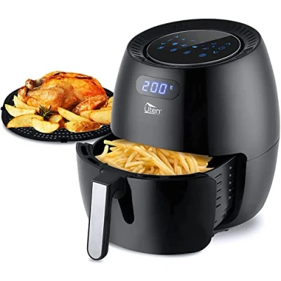 Imagen de Freidora Sin Aceite 6.5L, Uten de Aire Caliente con 8 Programas, Pantalla LED Táctil, Air Fryer Tiempo y Temperatura Ajustable, Receta PDF, BPA, 1800W