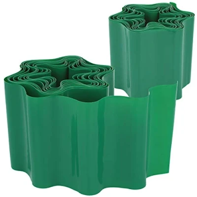 Imagen de com four® 2X Borde de césped 10 x 600 cm plástico Parterre Flexible para césped, Flores o como Corte Longitud Ajustable Individualmente