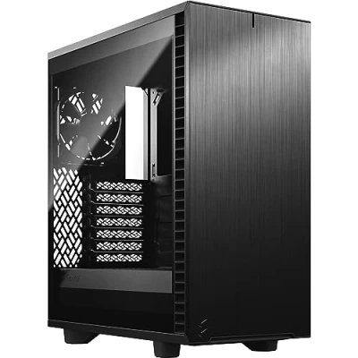 Imagen de Fractal Design Define 7 Compact White Brushed Aluminum/Steel ATX Silent Tempered Glass Window Mid Tower Computer Case