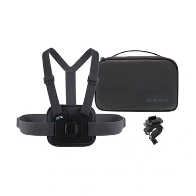 Imagen de Kit accesorios cámara deportiva GoPro AKTAC 001, soporte para pecho y manillar, Negro