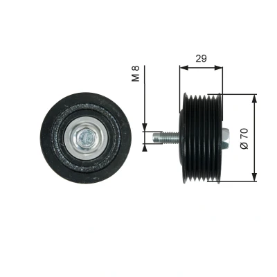 Imagen de GATES FleetRunner Micro V Kit T36773 Rodillo Guia con canales NISSAN: Qashqai / Qashqai+2 I, 2, MICRA 3