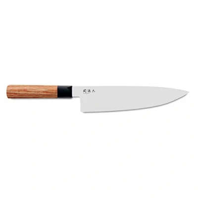 Imagen de KAI Seki Magoroku Redwood Cuchillo de chef con Hoja 20,0 cm Acero inoxidable 1K6 57 (±1) HRC pulida alto brillo Mango madera Pakka Red Wood Hecho a mano en Japón