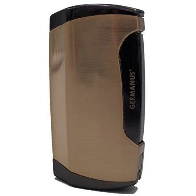 Imagen de GERMANUS Jet Flame Cigarro Mechero Encendedor con 2 Llamas, Oro