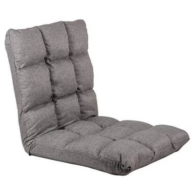 Imagen de UNUS Cojín para silla de suelo con respaldo ajustable, ideal como meditación, lectura o estadio, color gris