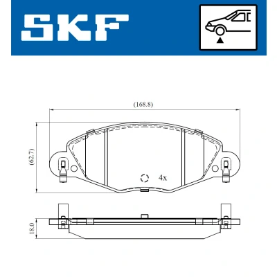 Imagen de SKF VKBP 80447 E Juego de pastillas freno con contacto avisador desgaste CITROËN: C5 I Familiar