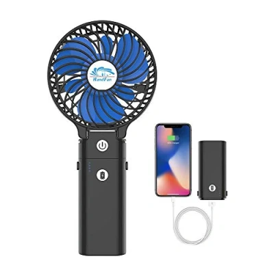 Imagen de HandFan Mini Ventilador Portátil con Pilas 5200mAh Banco de alimentación Mano Personal 3 Velocidades/Tiempo Trabajo 5 20H para el hogar al Aire Libre Recorrido Que acampa