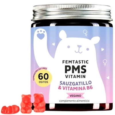 Imagen de Bears with Benefits Gominolas PMS sauzgatillo, vitamina B6 y extracto de dong quai La ayuda a regular los niveles hormonales vegano suministro para un mes
