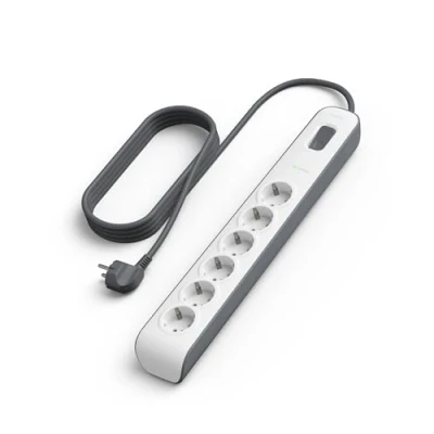 Imagen de Belkin SurgeStrip Regleta de protección contra sobretensiones con 6 enchufes, montable en la pared, hasta 650 julios, blanco