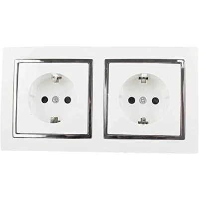 Imagen de Enchufe Doble, de Pared, Toma Corriente Color Blanco, para Montaje en Superficie,10AX,16A,250V, 2 Enchufes (2 TOMAS)