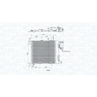 Imagen de MAGNETI MARELLI 350203885000 Condensador 522x308x16 308 522 16 OPEL: Zafira A, Astra G CC, Berlina