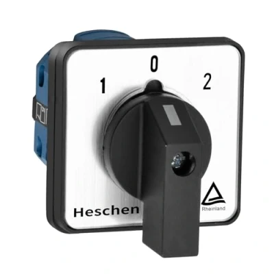 Imagen de Heschen SZW26 20/D202.2 Interruptor de cambio universal para selector levas, 660 V, 20 A, ON OFF ON, 3 posiciones, 2 fases, 8 terminales CE