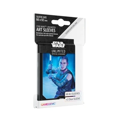 Imagen de Gamegenic Star Wars: Unlimited Art Sleeves Rey Pack de 60 Fundas Ilustradas con Diseño Oficial y 1 Funda Transparente Optimizado para Was Otros LCGs TCGs