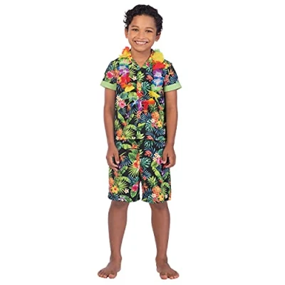 Imagen de amscan Juego de hula flores hawaianas para niños en rosa, negro o azul. Edad: 4 12 años, Negro, 8 10 Años