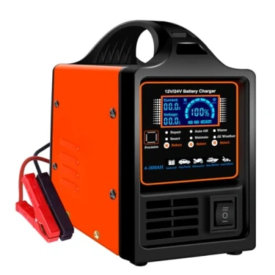 Imagen de SolaMr 12V/24V Cargador Baterias Coche y Mantenedor Bateria, 0 15A Car Battery Charger Inteligente Automático, Arancador Batería con Reparación, Modo Invierno, para AGM Camión Moto