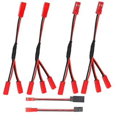 Imagen de GTIWUNG 6PCS JST Plug Splitter Macho Hembra Y Cable RC Adaptador Paralelo Arnés a JR para Traxxas TRX 4 Coche Oruga Camión Ventilador de refrigeración ESC Motor batería