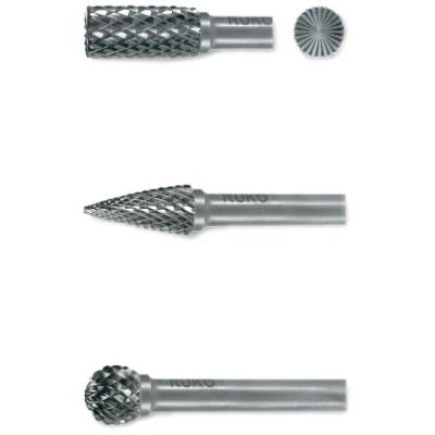 Imagen de Ruko 116001 Juego de 3 fresas metal duro con vástago 6 mm
